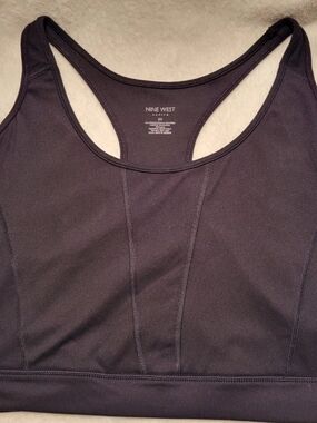 Nine West Active Plus Racerback Sports Bra.     Pullover with wide elastic band.